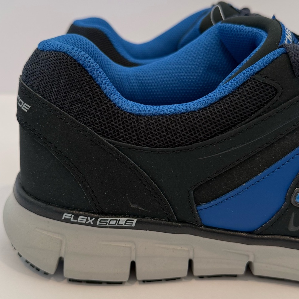 Skechers Black and Blue safety toe slip resistant sole sneakers - Picture 7 of 12